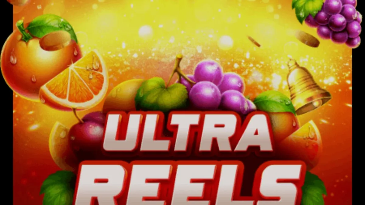 Tampilan visual slot Ultra Reels Fruteria dengan simbol buah cerah dan latar belakang Mediterania.
